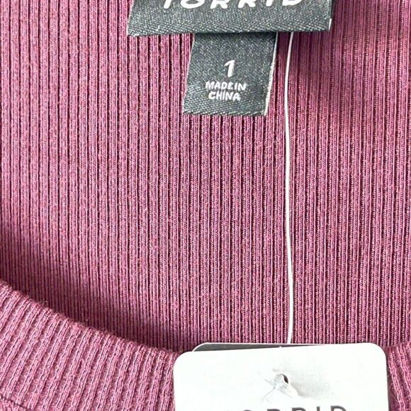 BURGUNDY PURPLE RIB HANDKERCHIEF SKATER DRESS - Picture 6 of 9